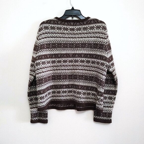 Newton Trading Co. Wool Sweater Women's  Full Zip Size XL Brown Grannycore - Picture 4 of 4